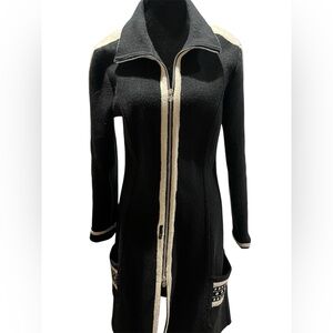 Sabine Sommeregger Black & White Boiled Wool Coat Dress